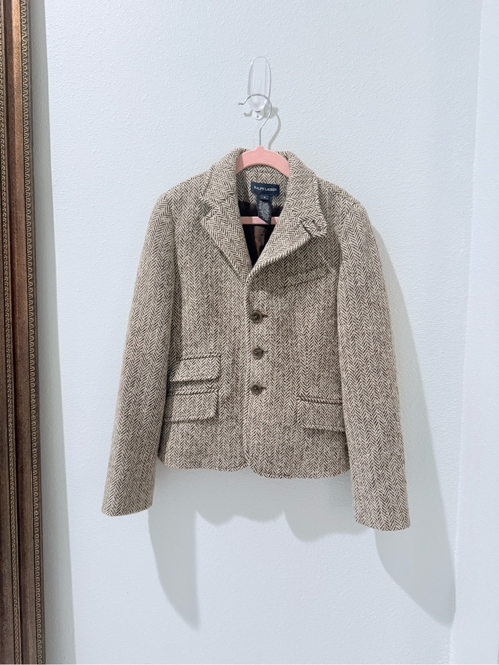 Kids Ralph Lauren 
Herringbone Tweed Equestrian Blazer Jacket Unisex SZ 8